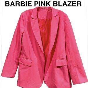 PINK BLAZER women’s barbie pink oversized blazer/jacket size L NWOT